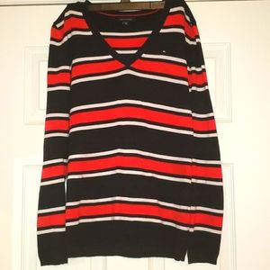 V-neck striped sweater